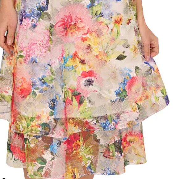 Adrianna Papell ADAE211291 Printed Embroidered Fit & Flare Floral $243 - Picture 8 of 8